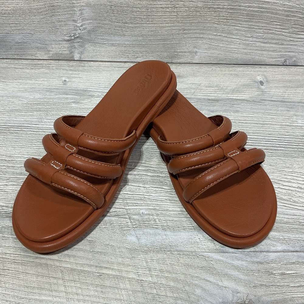 OluKai Tiare Slide Women's Leather Sandals 205414- FX/FX Fox/Fox Size 10 NEW